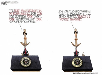 Blaming Bush But Taking Credit for Iraq Surge