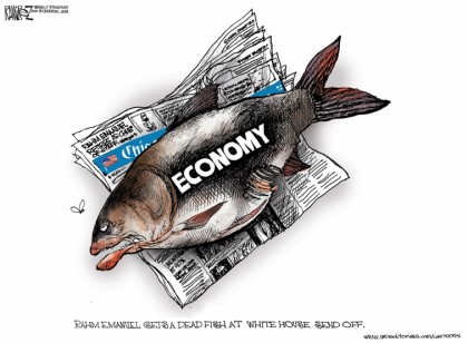 Rahm Emanuel Gets a Dead Fish at White House Send Off