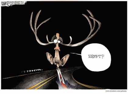 Obama Deer In Headlights: Egypt